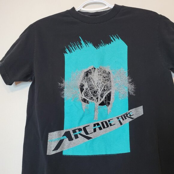 Y2k 2006 Arcade Fire Graphic Band Shirt Black Size S - Picture 3 of 5